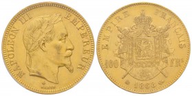 Second Empire 1852-1870
100 Francs, Strasbourg, 1868 BB, AU 32.25 g. 
Ref : G.1136, Fr. 581 Conservation : PCGS MS61 Quantité : 1982 exemplaires. Très...