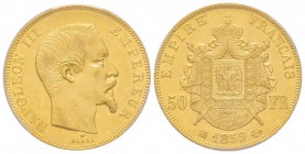 Second Empire 1852-1870
50 Francs, Paris, 1859 BB, AU 16.12 g. 
Ref : G.1135 
Conservation : PCGS AU58