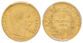 Second Empire 1852-1870
10 Francs, Paris, 1854 A, Tranche Lisse AU 1.61 g. Ref : G.1000, Fr. 578 Conservation : PCGS AU53