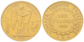 Troisième République 1870-1940
100 Francs, Paris, 1886 A, AU 32.25 g. Ref : G.1137, Fr. 590 
Conservation : PCGS AU58