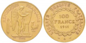 Troisième République 1870-1940
100 Francs, Paris, 1911 A, AU 32.25 g. Ref : G.1137a, Fr. 590 Conservation : PCGS MS62