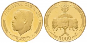 Gabon
5000 Francs, 1969, AU 17.5 g. 900 ‰
Ref : Fr. 7
Conservation : PCGS PROOF 66 DEEP CAMEO