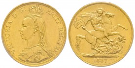 Victoria I 1837-1901 
2 Pounds, 1887, AU 16 g. 917‰ 
Ref : Fr. 391
Conservation : PCGS MS61