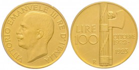 Vittorio Emanuele III 1900-1943
100 lire, Roma, 1923 R, AU 32.20 g.
Ref : MIR.1116a (R), Mont.12, Pa g.644, Fr.30, KM#65
Conservation : PCGS MS62