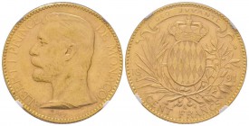 Monaco, Albert I 1889-1922
100 Francs, 1891 A, AU 32.25 g.
Ref : G. MC124, Fr.13
Conservation : NGC AU58