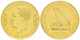 Tanzania
1500 Shilingi, 1974, Cheetah, AU 33.43 g. 900‰ Ref : Fr.1, KM#9 Conservation : PCGS MS67