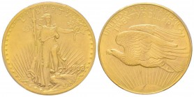 USA
20 Dollars, Denver, 1908 D, AU 33,43 g.
Ref: Fr. 184
Conservation : PCGS MS63 No Motto