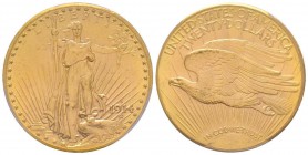 USA
20 Dollars, Denver, 1914 D, AU 33,43 g.
Ref: Fr. 184
Conservation : PCGS MS63