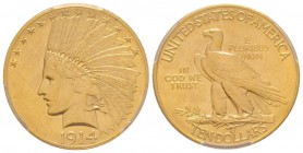USA
10 Dollars, Philadelphia, 1914, AU 16.7 g.
Ref : Fr. 166
Conservation : PCGS AU58