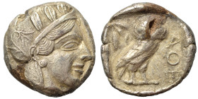 ATTICA. Athens. Circa 454-404 BC. Tetradrachm (silver, 16.87 g, 24 mm). Helmeted head of Athena right, with frontal eye. Rev. Owl standing right, head...
