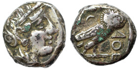 ATTICA. Athens. Circa 353-294 BC. Tetradrachm (silver, 15.77 g, 23 mm). Helmeted head of Athena right. Rev. AΘE Owl standing right, head facing; olive...