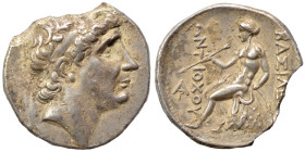 SELEUKID KINGS of SYRIA. Antiochos I Soter, 281-261 BC. Tetradrachm (silver, 15.84 g, 28 mm), Seleucia on the Tigris. Diademed head right. Rev. BAΣIΛE...