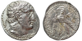 PHOENICIA. Tyre. 126/5 BC-AD 65/6. Shekel (silver, 13.57 g, 28 mm), Year PΠ ?  = Year 180 54/55 AD ? (uncertain). Laureate head of Melkart right, [lio...