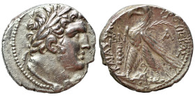 PHOENICIA. Tyre. 126/5 BC-AD 65/6. Shekel (silver, 14.21 g, 27 mm), Year BN = Year 52, 75/74 BC . Laureate head of Melkart right, [lion skin around ne...