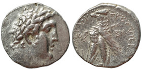 PHOENICIA. Tyre. 126/5 BC-AD 65/6. Shekel (silver, 13.68 g, 26 mm), Year yB = Year 93, 35/34 BC . Laureate head of Melkart right, [lion skin around ne...