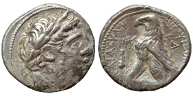 PHOENICIA. Tyre. 126/5 BC-AD 65/6. Shekel (silver, 13.17 g, 29 mm), Year HM = Year 48, 79/78 BC. Laureate head of Melkart right, [lion skin around nec...