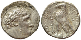 PHOENICIA. Tyre. 1st cent. BC. Half Shekel (silver, 6.67 g, 22 mm), Year LN = Year 50, 77/76 BC (date retrograde). Laureate bust of Melkart right. Rev...