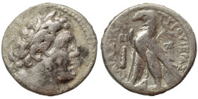 PHOENICIA. Tyre. 1st cent. BC. Half Shekel (silver, 6.65 g, 21 mm), Year AI = Year 11, 116/115 BC. Laureate bust of Melkart right. Rev. ΤΥPΟΥ ΙΕΡΑΣ ΚΑ...
