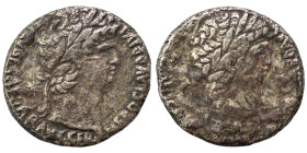 SYRIA, Seleucis and Pieria. Antioch. Nero, with Divus Claudius, Circa 63-68. Tetradrachm (silver, 9.21 g, 25 mm). Laureate head of Nero to right. Rev....