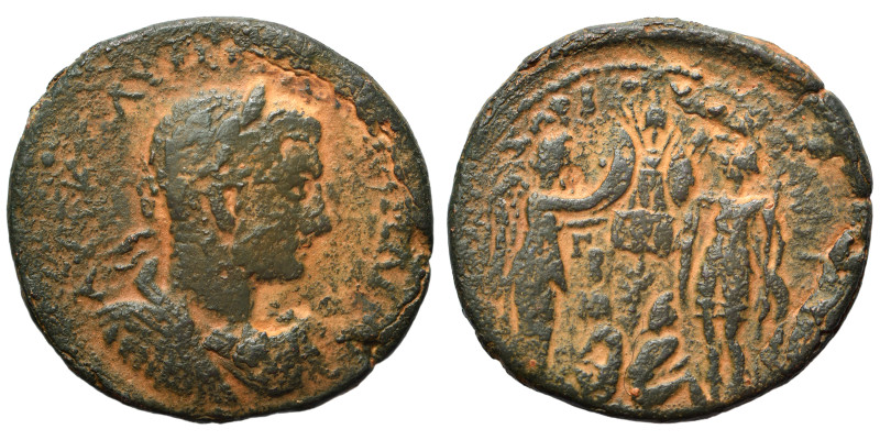 CILICIA. Anazarbus. Severus Alexander, 222-235. Ae (bronze, 21.43 g, 35 mm). Lau...