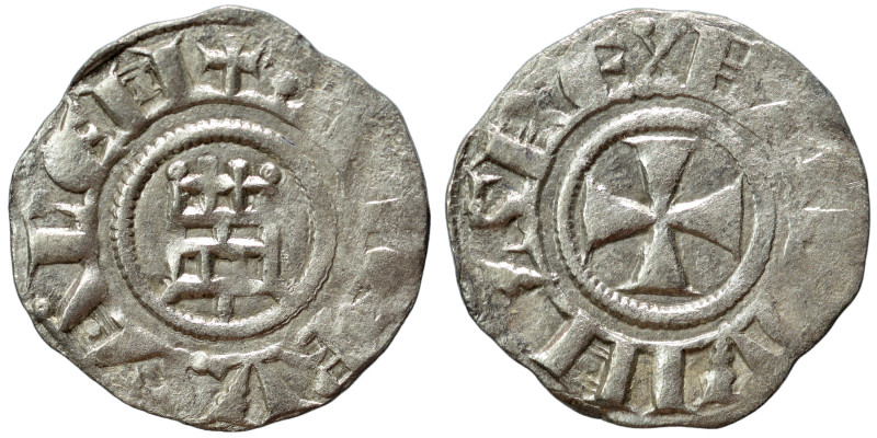 CRUSADERS. Latin Kingdom of Jerusalem. Baldwin II, III or IV, 1118-1185. Denier ...