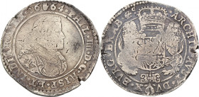 Dukaton. Brabant. Antwerpen. Filips IV. 1664. Fraai +. Gepoetst. Vanhoudt 642 AN. 32,6 g.