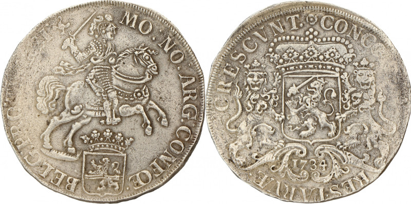 Dukaton of Zilveren rijder. Overijssel. 1734. Zeer Fraai -. CNM 2.38.79. Delm. 1...