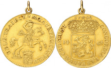 Gouden rijder van 14 gulden - In hanger. Utrecht. 1750. Zeer Fraai +. CNM 2.43.37. Delm. 970. 10,1 g.