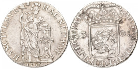 3 Gulden. Utrecht. 1793. Zeer Fraai. Gepoetst, montage sporen. CNM 2.43.117. Delm. 1150. 31,53 g.