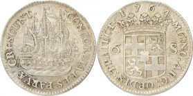 Scheepjesschelling van 6 stuiver. Utrecht. 1764. Zeer Fraai +. CNM 2.43.137. 4,82 g.