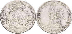 Kwart zilveren dukaat. Zeeland. 1763. Zeer Fraai +. CNM 2.49.54. Delm. 1008a. 6,7 g.