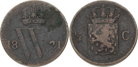 ½ Cent. Willem I. 1821 U. Fraai. Sch. 352. 2 g.