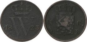 ½ Cent. Willem I. 1823 B. Zeer Fraai +. Sch. 368. 1,8 g.