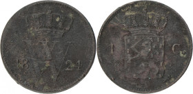 1 Cent. Willem I. 1824. Fraai +. Sch. 328. 3,6 g.