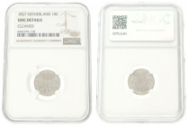 10 Cent. Willem I. 1827 U. UNC Details. NGC Graded: 6641276-118 Gepoetst. Sch. 307. 1,69 g.