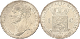 1 Gulden. Willem II. 1847. Prachtig -. Sch. 525. 10 g.