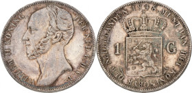 1 Gulden. Willem II. 1848. Prachtig / UNC. Cleaned. Sch. 526. 10 g.