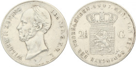 2½ Gulden. Willem II. 1847. Zeer Fraai. Gepoetst. Sch. 514. 24,9 g.