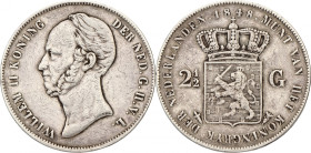 2½ Gulden. Willem II. 1848. Zeer Fraai +. Gepoetst. Sch. 515. 24,82 g.