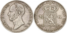 2½ Gulden. Willem II. 1848. Zeer Fraai -. Gepoetst. Sch. 515. 24,78 g.