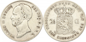 2½ Gulden. Willem II. 1849. Zeer Fraai -. Sch. 516. 24,8 g.