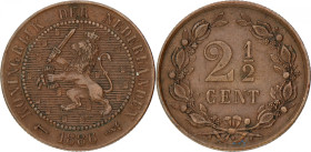 2½ Cent. Willem III. 1886. Prachtig. Sch. 684. 4 g.