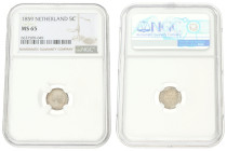 5 Cent. Willem III. 1859. MS 65. NGC graded: 6637509-049. Sch. 669. 0,685 g.