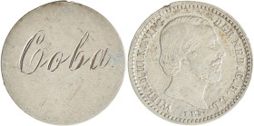 10 cent - Ingegraveerd met 'Coba'. Willem III. Z.j. Zeer Fraai +. 1,12 g.