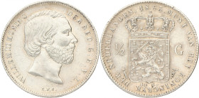 ½ Gulden. Willem III. 1863. Prachtig -. Sch. 630. 5 g.