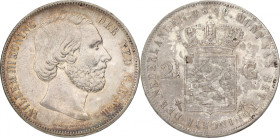 2½ Gulden. Willem III. 1859. Zeer Fraai +. Gepoetst. Sch. 585. 24,89 g.