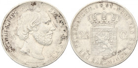 2½ Gulden. Willem III. 1861. Zeer Fraai +. Sch. 587. 24,85 g.