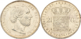 2½ Gulden. Willem III. 1868. Prachtig. Sch. 594. 25 g.