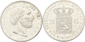 2½ Gulden. Willem III. 1872. Prachtig / UNC. Sch. 598. 25 g.