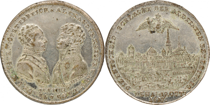 German states. City of Leipzig. 1813. 'Völkerschlacht' at Leipzig. Silver plated...